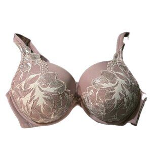 Cacique Women's Bra Balconette Boost Plunge 42DD Shiny Lace Underwire